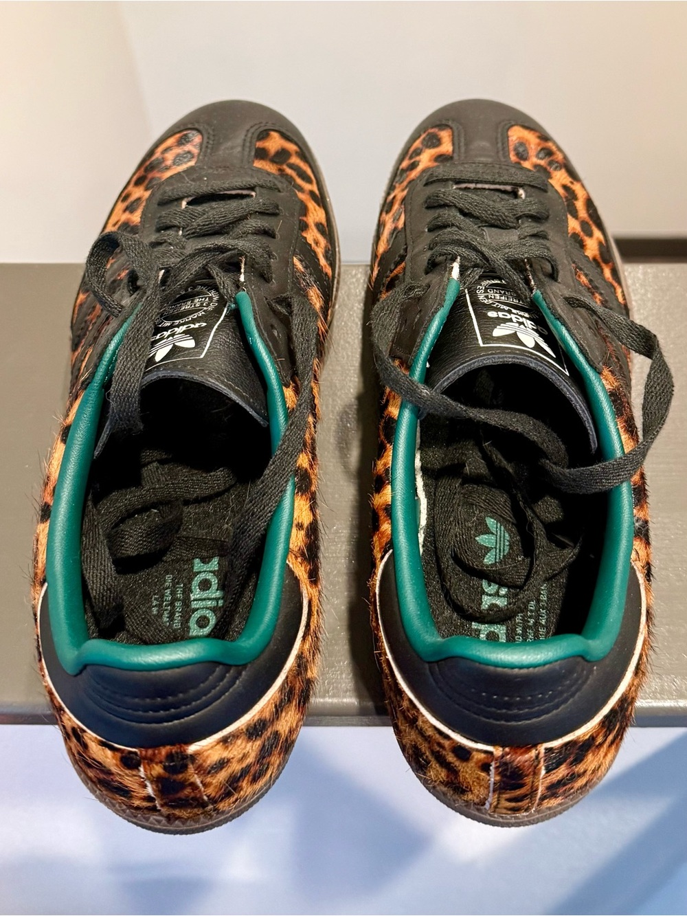 Adidas Black Leopard Print Sneakers - Picture 2 of 6